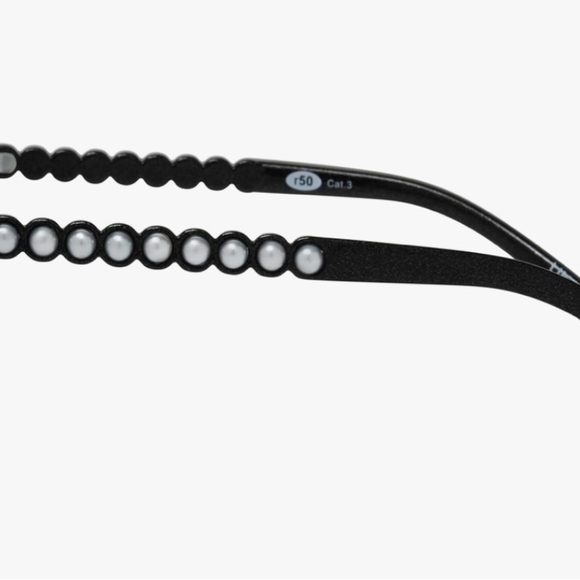 Betsey Johnson Black Sunglasses with Pearl Detail - Picture 3 of 3